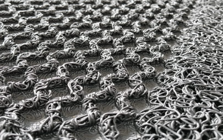 Detalle de la fibra termosellada atrapa-microorganismos